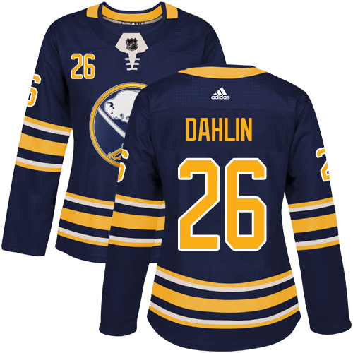 Adidas Buffalo Sabres #26 Rasmus Dahlin Navy Blue Home Authentic Women Stitched NHL Jersey->women nhl jersey->Women Jersey